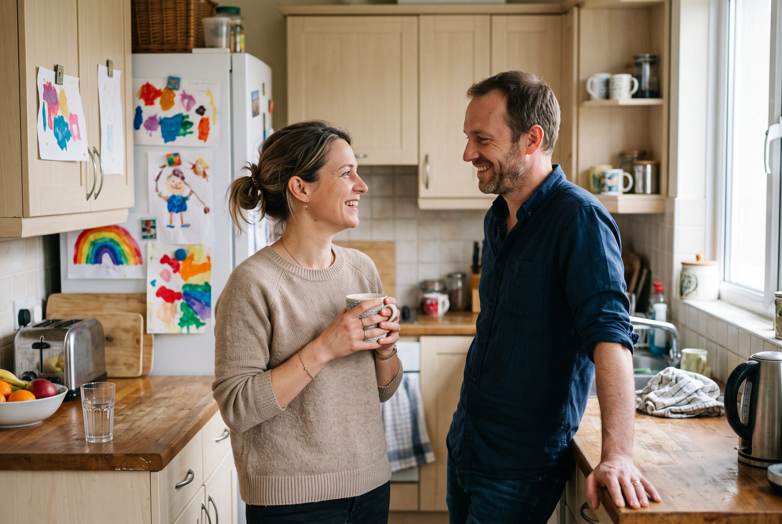 Couple illustrant le projet de maison familiale de Claire et Julien