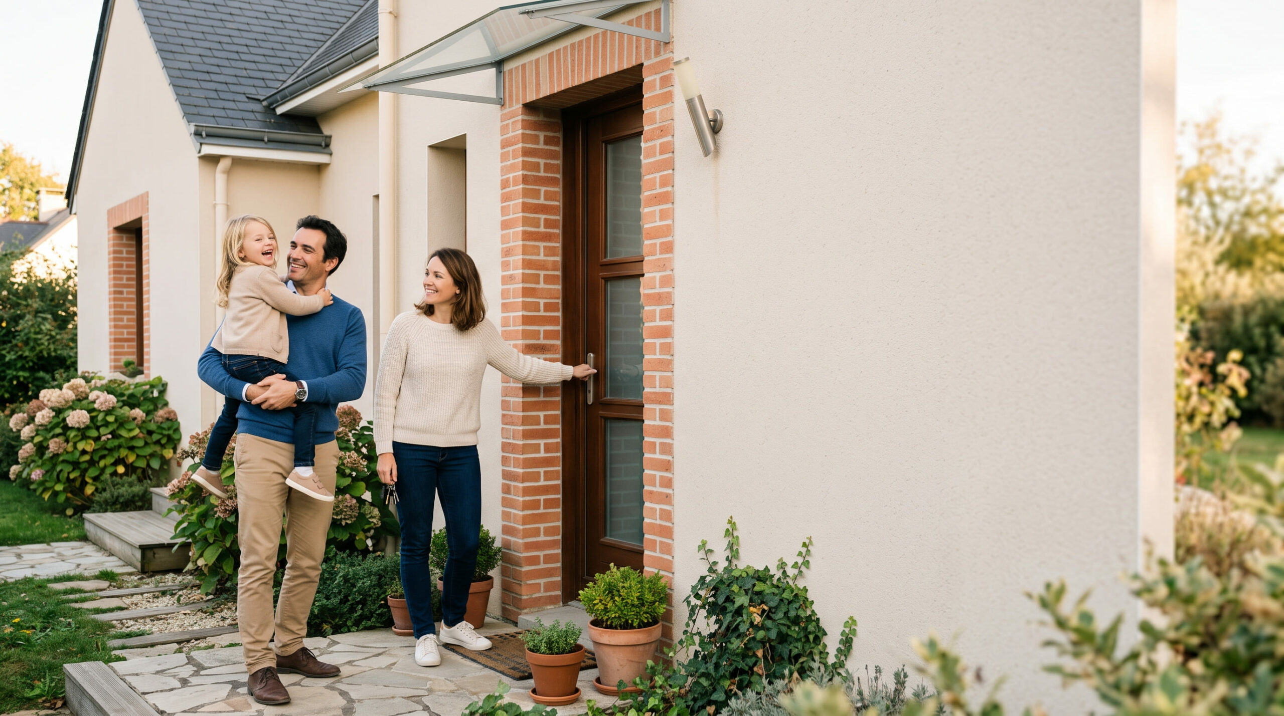 Famille illustrant la protection apportée par une assurance emprunteur